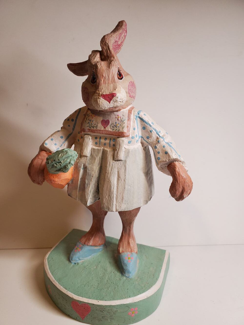 Wooden Rabbit Figurine - 9"